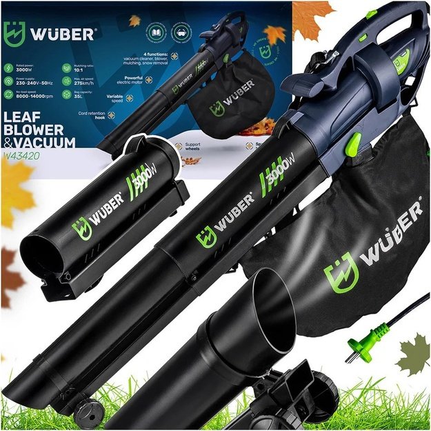 WUBER W43420 electric leaf blower 3000W with shredder 10:1