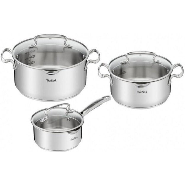 TEFAL | Cookware set | G719S674 Duetto+ | Stainless steel | Dishwasher proof | Lid included | Stainless steel