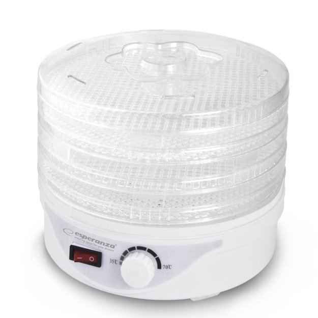 Dryer for mushrooms, vegetables and fruits Esperanza D&Eacute;LICATESSE EKD003 (250 W, white color)