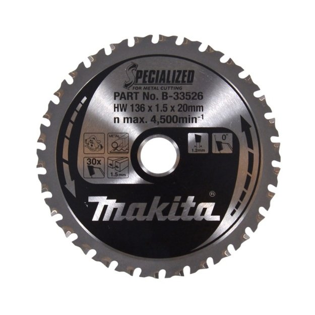 Pjovimo diskas metalui MAKITA DCS552 30T 136x20x1,5mm