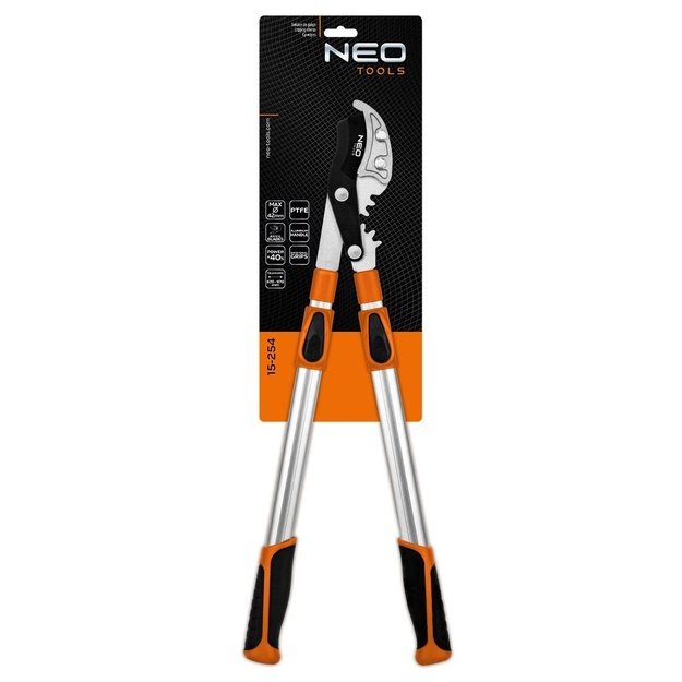 Anvil pruning shears 670 mm, range up to 42 mm, gear for 40% increase in pressing force,