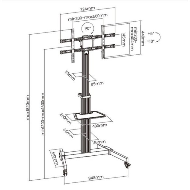 Equip 37-86  Rotate TV Cart