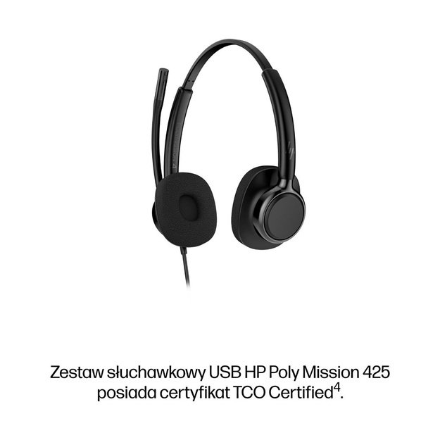 HP Poly Mission 425 Stereo USB Wired Headset Classic (Bulk)