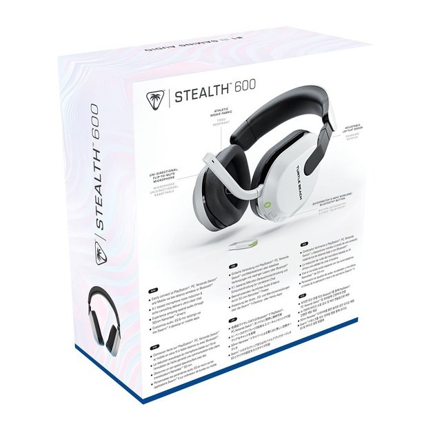 Turtle Beach Stealth 600 White PlayStation Wireless Gaming Headset with up to 80 hour Battery, 50mm Speakers and Bluetooth for