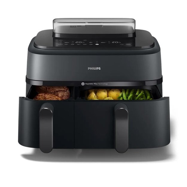 Philips 5000 series NA550/00 fryer Double 9 L Stand-alone 2750 W Hot air fryer Black