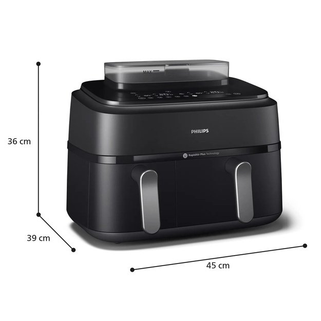 Philips 5000 series NA550/00 fryer Double 9 L Stand-alone 2750 W Hot air fryer Black