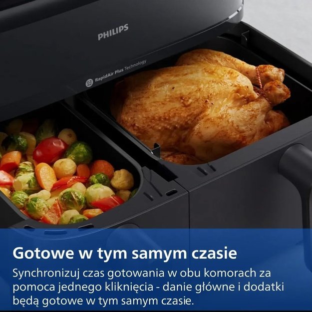 Philips 5000 series NA550/00 fryer Double 9 L Stand-alone 2750 W Hot air fryer Black