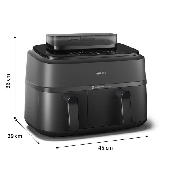 Philips 5000 series NA550/00 fryer Double 9 L Stand-alone 2750 W Hot air fryer Black