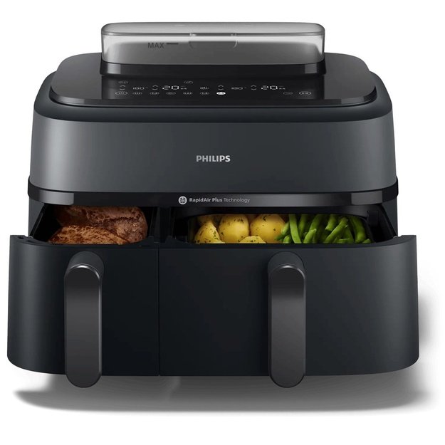 Philips 5000 series NA550/00 fryer Double 9 L Stand-alone 2750 W Hot air fryer Black
