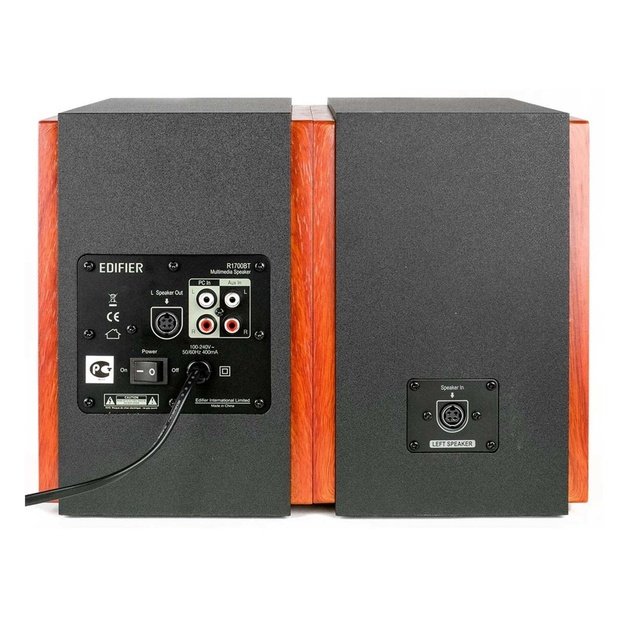Edifier R1700BT 2.0 Bluetooth Bookshelf Speakers (Pair) - black/brown