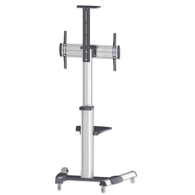Manhattan TV and Monitor Mount, Trolley Stand, 1 screen, Screen Sizes: 37-65 , Silver, VESA 200x200 to 600x400mm, Max 50kg,