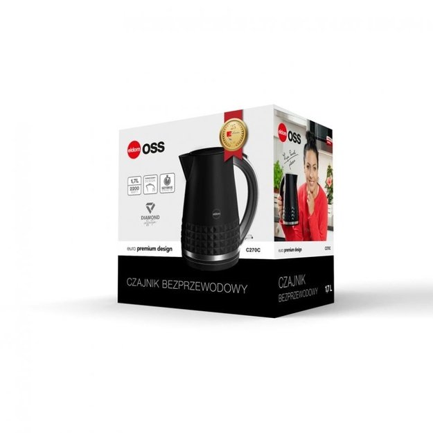 ELDOM C270C OSS kettle, 1.7 l capacity, 2150 W power, black
