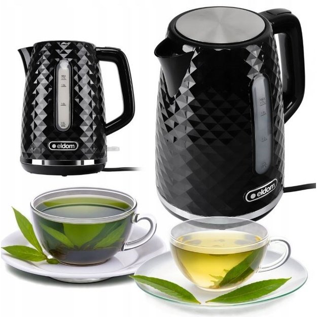 C280C ELDOM Kettle ELLI, capacity 1.7 l, power 2200 W, black, strix, black