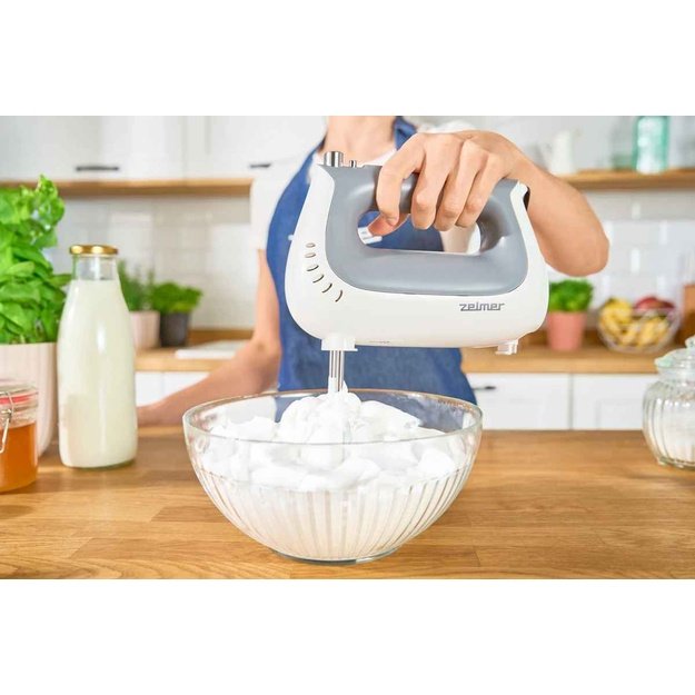 Zelmer ZHM2650 Super Silent Hand Mixer, White/Silver
