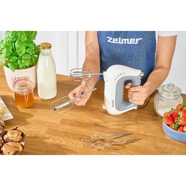 Zelmer ZHM2650 Super Silent Hand Mixer, White/Silver
