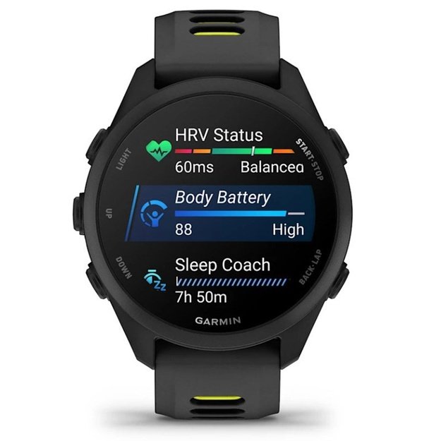 Garmin Forerunner 170 Music 3.05 cm (1.2 ) AMOLED 42 mm Digital 390 x 390 pixels Touchscreen Black GPS (satellite)