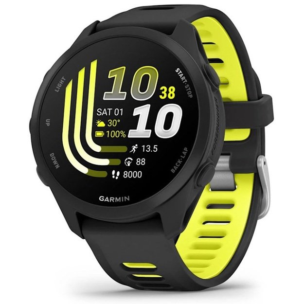 Garmin Forerunner 170 Music 3.05 cm (1.2 ) AMOLED 42 mm Digital 390 x 390 pixels Touchscreen Black GPS (satellite)