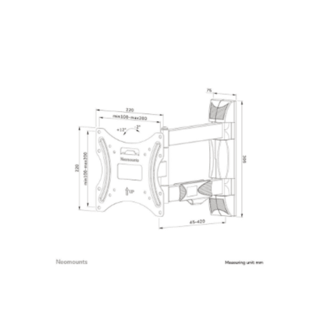 Neomounts Wall mount | WL40-550BL12 | Full motion, Tilt, Swivel | 32-55   | Maximum weight (capacity) 35 kg | Black