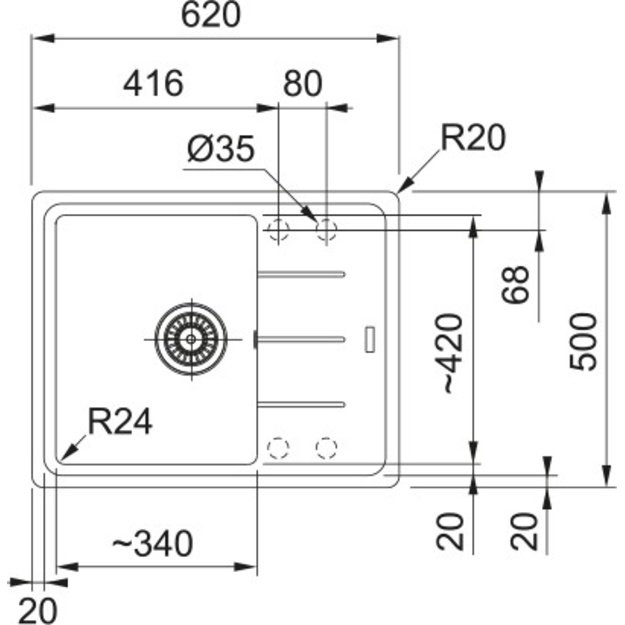 Virtuvės plautuvė Franke Basis BFG 611-62, 114.0723.957