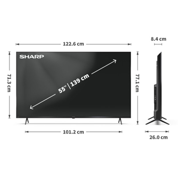 Sharp | 55HP5265E | 55 | Smart TV | Google TV | UHD | Black 3