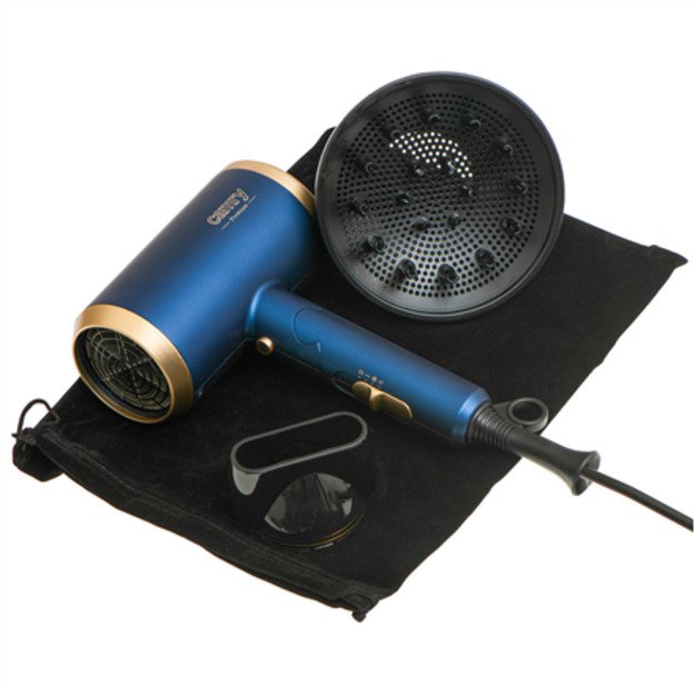 Camry | Hair Dryer | CR 2268 | 1800 W | Number of temperature settings 2 | Ionic function | Diffuser nozzle | Blue/Gold 2