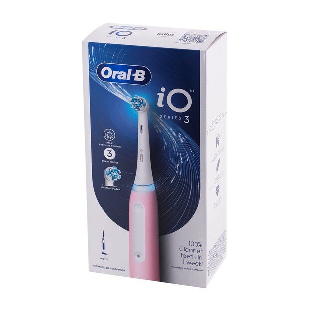 Oral-B Electric Toothbrush iO3 Series Rechargeable For adults Number of brush heads included 1 Blush Pink Number of teeth 3