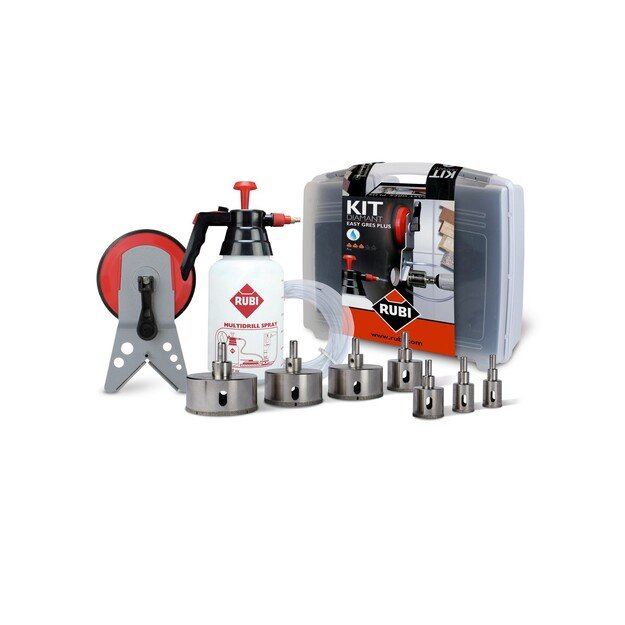 RUBI WET PORCELAIN TILE DRILLING SET 20 28 35 43 50 65 75 + MULTIDRILL + HYDRONETTE
