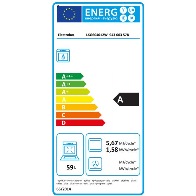 Viryklė ELECTROLUX LKG604012W 1