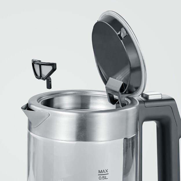 Severin WK 3458 electric kettle 0.5 L 1100 W Black, Transparent 4