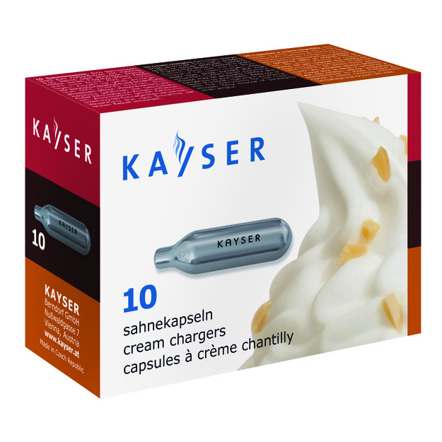 Whipped cream siphon cartridges, 10 pcs