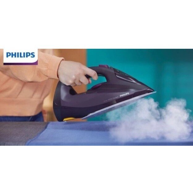 Philips 7061 series DST 30 HV black and purple steam iron 7
