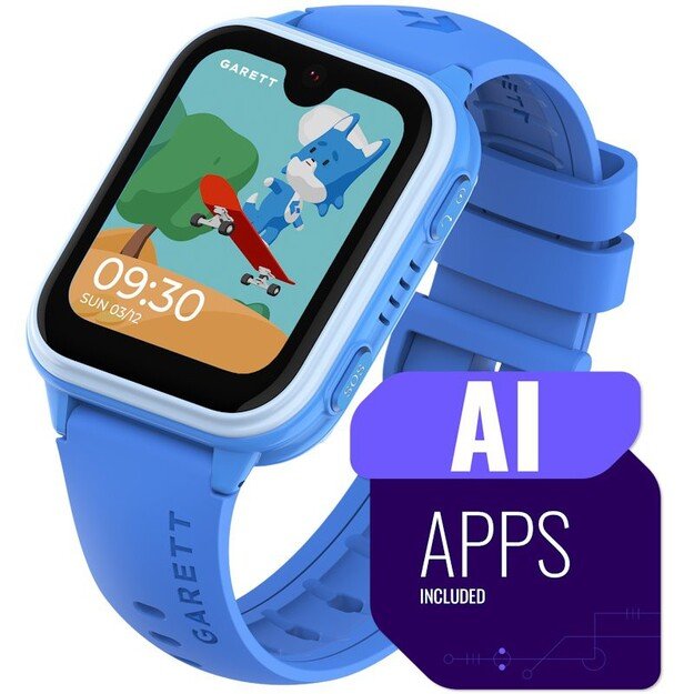 I&scaron;manusis laikrodis su lietuvi&scaron;ku meniu Garett Kids Vibe AI 4G su GPS, kamera, Blue