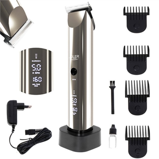 Adler | Hair Clipper | AD 2834 | Cordless or corded | Number of length steps 4 | Silver/Black 2