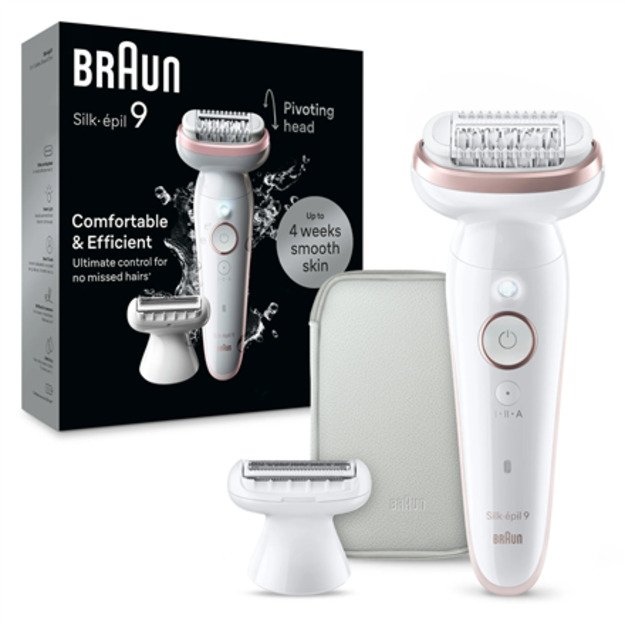 Braun Epilator | SES9-030 Silk &eacute;pil 9 | Operating time (max) 50 min | Number of power levels 2 | Wet & Dry | White/Rose 3