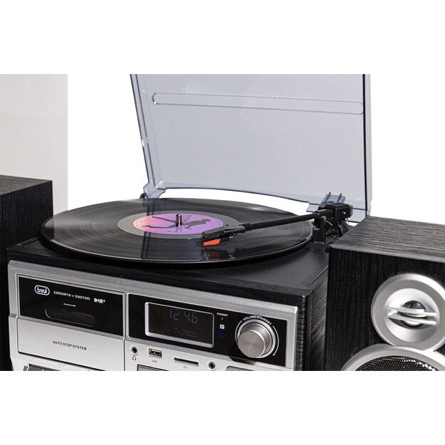 Plok&scaron;telių grotuvas Trevi TT 1072 DAB Wood DAB USB 3