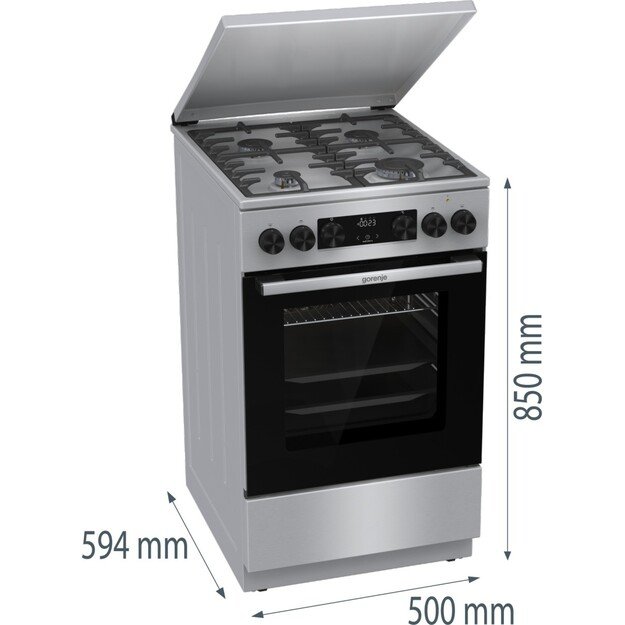 Dujinė viryklė su elektrine orkaite Gorenje MEKS5141XM 11