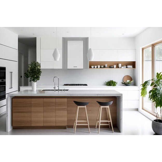 Akpo WK-12 Carmen white semi-matt T800 linear LED cooker hood 2