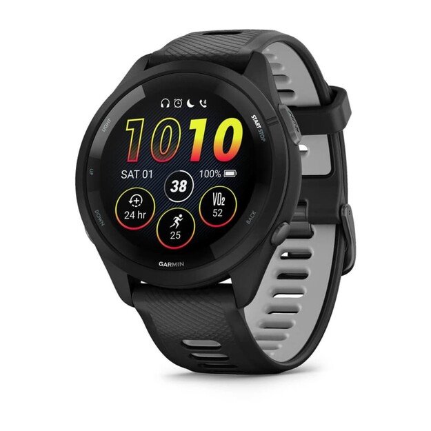 Garmin Forerunner 265 3.3 cm (1.3 ) AMOLED 46 mm Digital 416 x 416 pixels Touchscreen Black Wi-Fi GPS (satellite)