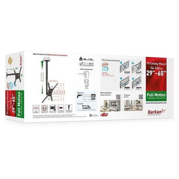 BARKAN 3500B.B 29 -65  LED TV, 3 lankstų, lubinis, juodas 2