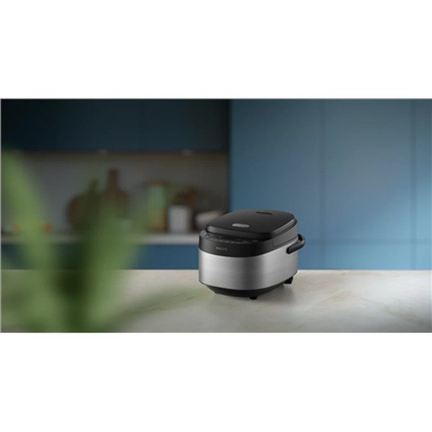 Philips Mini rice cooker | HD3093/80 3000 series | 600 W | 0.85 L | Number of programs 8 | Black/Stainless Steel 1