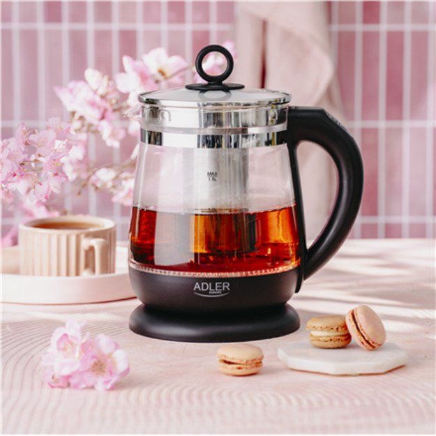Adler Kettle | AD 1299 | Electric | 2200 W | 1.5 L | Glass | 360&deg; rotational base | Black 3