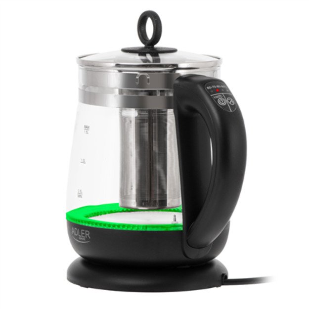 Adler Kettle | AD 1299 | Electric | 2200 W | 1.5 L | Glass | 360&deg; rotational base | Black 9