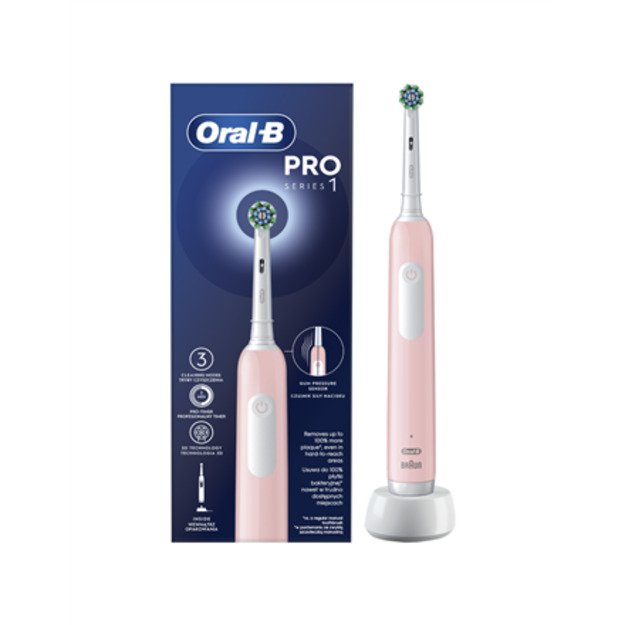 Oral-B | Pro Series 1 Cross Action | Electric Toothbrush | Rechargeable | For adults | Pink | Number of brush heads included 1 |