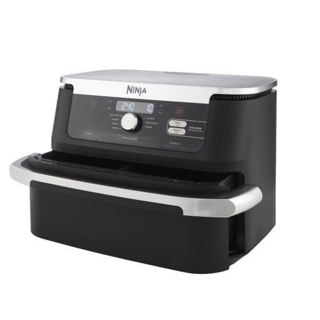 Ninja AF500EU fryer Double 10.4 L Stand-alone 2470 W Hot air fryer Black, Stainless steel 1