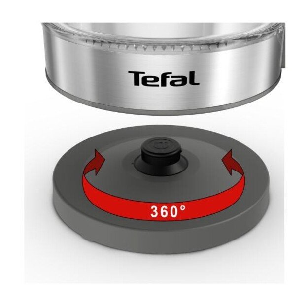 TEFAL | Kettle | KI740B30 | Electric | 2200 W | 1.7 L | Glass | 360° rotational base | Grey