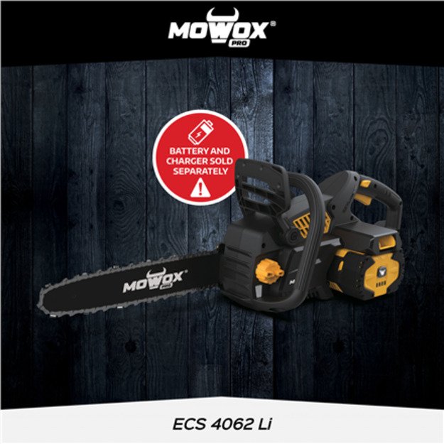 MoWox | Excel Series Hand Held Battery Chain Saw With Toolless Saw Chain Tension System | ECS 4062 Li | 62 V | Lithium-ion techn
