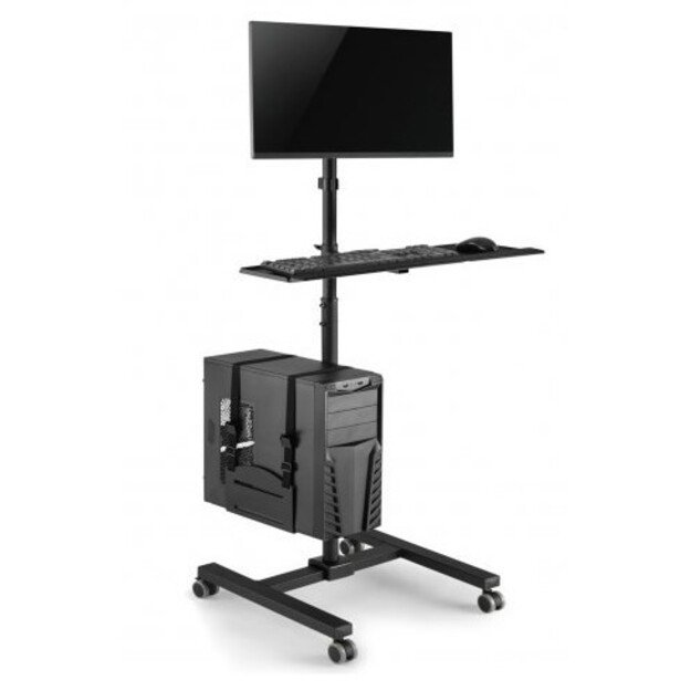 Maclean professional stand, mobile computer station on wheels, max 17 -32 , max 20kg, MC-793
