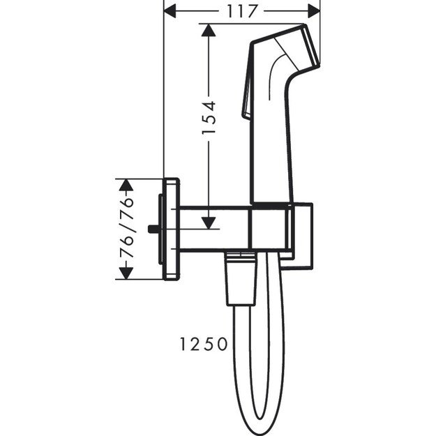 Virštinkinė bidete maišytuvo dalis HG E 1250mm