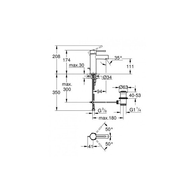 Praustuvo maišytuvas Grohe Essence, S Size, 32898001, chromas