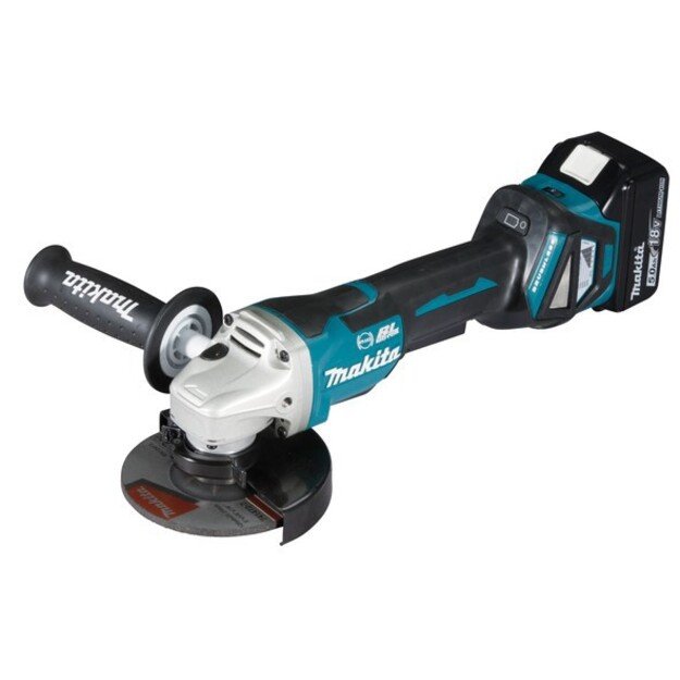 MAKITA. ANGLE GRINDER. 18V DGA517RTJ 125mm 2x5,0Ah REG. REV. BLDC PADDLE SWITCH